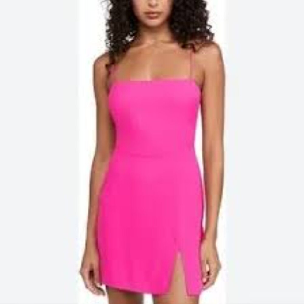 Amanda Uprichard Avianna Mini Dress Hot Pink Spaghetti Strap Size Small